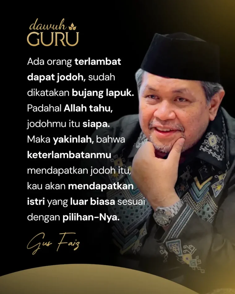 Teks dan narasi nasihat keagamaan mengenai penantian jodoh dan prasangka baik kepada Allah