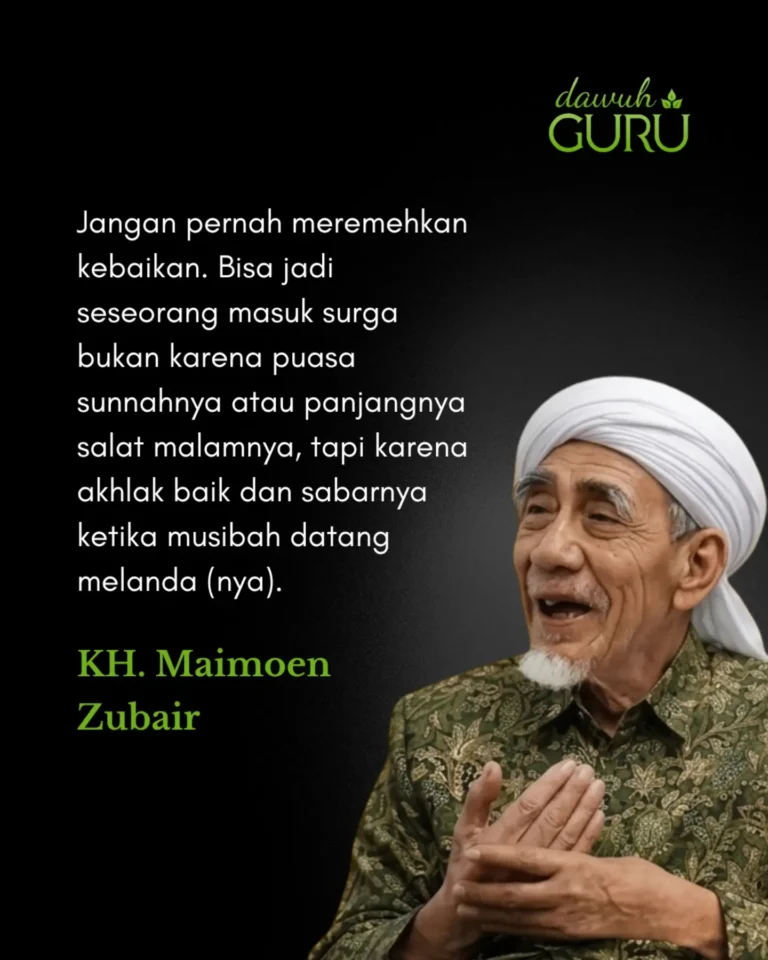 Ilustrasi nasihat kebaikan dan kesabaran KH Maimoen Zubair