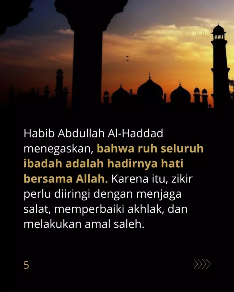 Ilustrasi nasihat ulama tentang pemahaman zikir dan Ratib Al-Haddad
