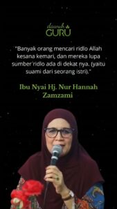 Ibu Nyai Hj. Nur Hannah Zamzami menyampaikan nasihat keagamaan tentang rumah tangga