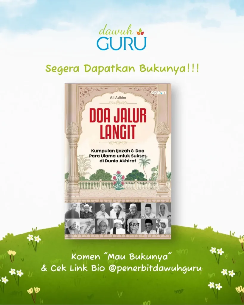 Ilustrasi kutipan amalan pembuka kebaikan dan promosi buku Islam