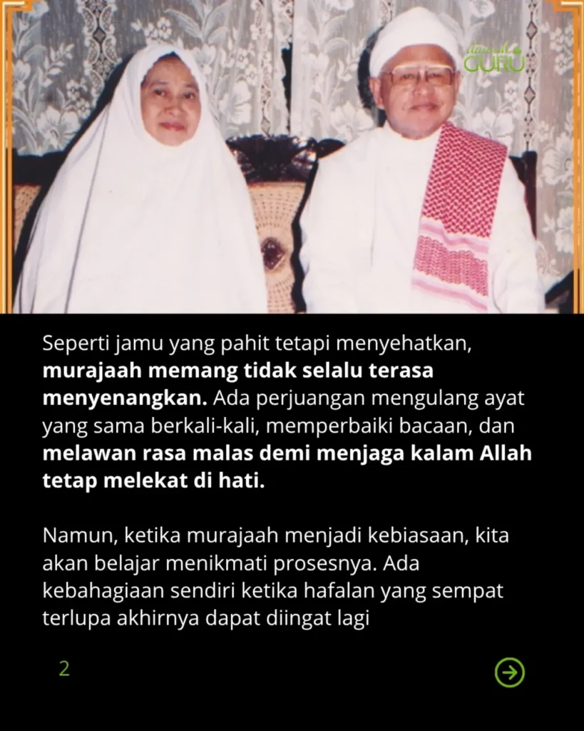 Ilustrasi kutipan KH. Mufid Mas'ud tentang murajaah Al-Qur'an diibaratkan seperti minum jamu