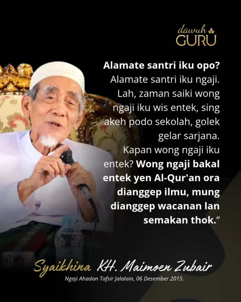 Dawuh KH Maimoen Zubair mengenai tanda santri dan tradisi mengaji Al-Qur'an
