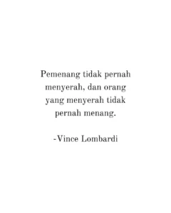 Kutipan motivasi tentang pantang menyerah dari Vince Lombardi berlatar belakang desain inspiratif