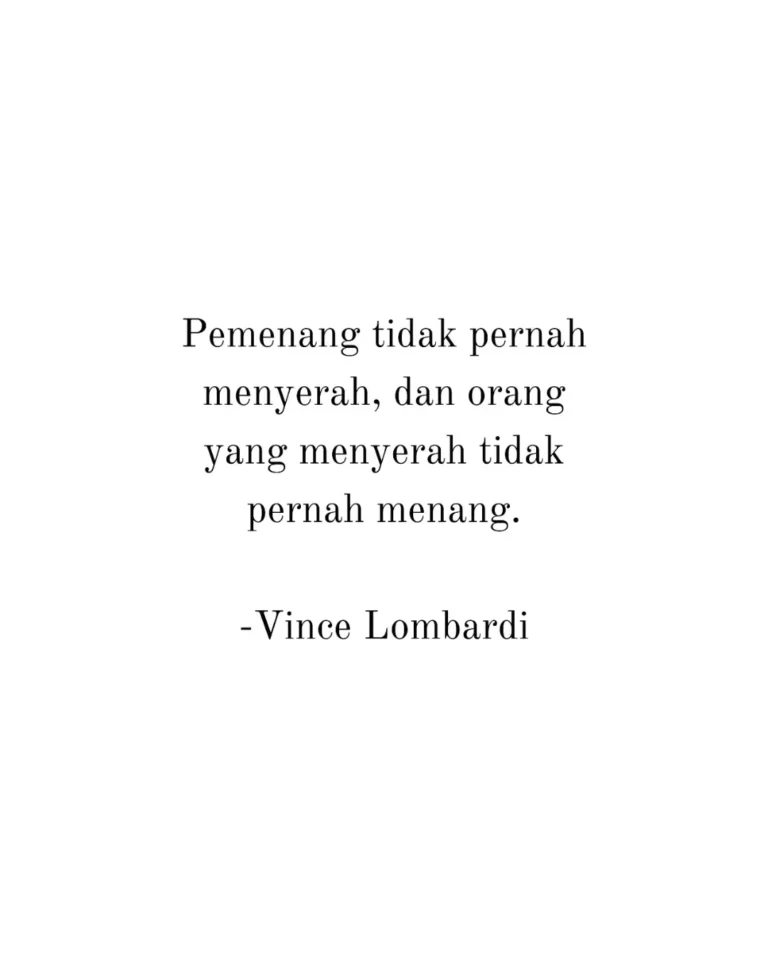 Kutipan motivasi tentang pantang menyerah dari Vince Lombardi berlatar belakang desain inspiratif