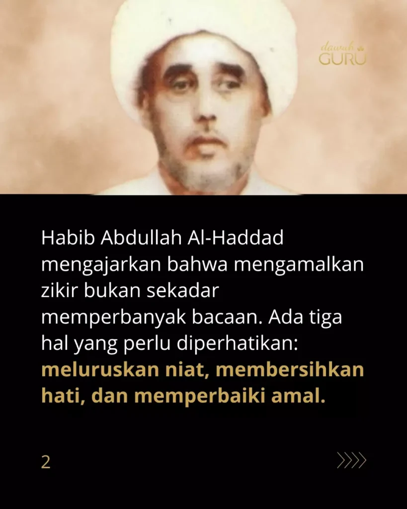 Ilustrasi nasihat ulama tentang pemahaman zikir dan Ratib Al-Haddad
