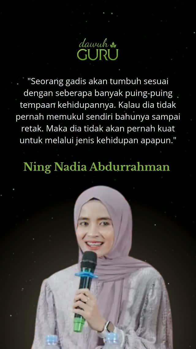 Kutipan inspiratif tentang ketangguhan perempuan oleh Ning Nadia Abdurrahman berlatar belakang estetis
