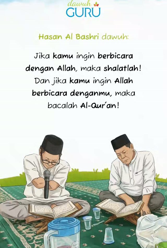 Ilustrasi kutipan nasihat Islam mengenai shalat dan Al-Qur'an
