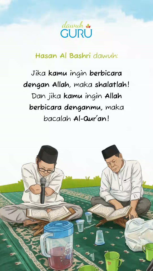 Ilustrasi kutipan nasihat Islam mengenai shalat dan Al-Qur'an