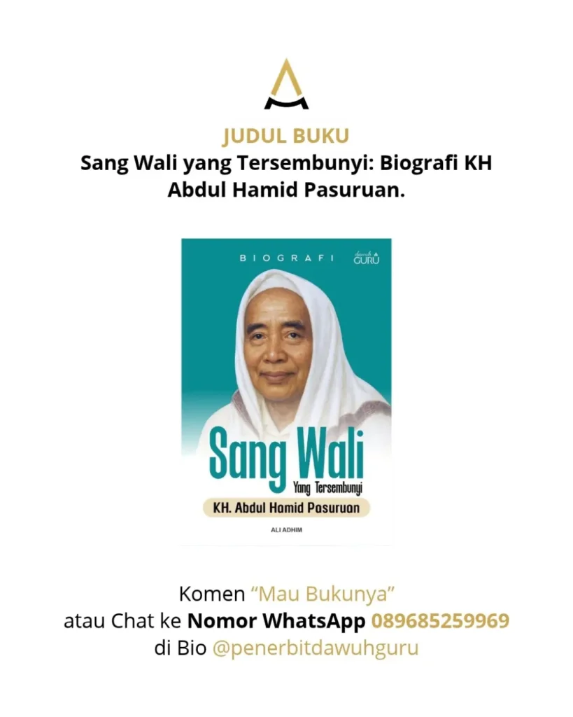 Infografis edukasi tentang hakikat tujuan pendidikan dan promosi buku biografi Penerbit Dawuh Guru