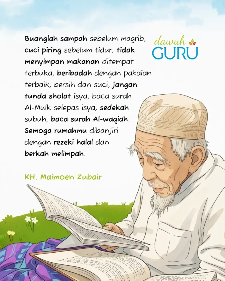 Ilustrasi kebersihan rumah dan amalan harian