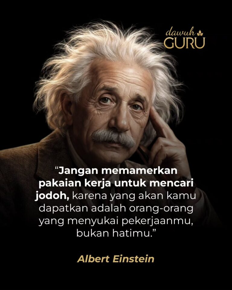 Ilustrasi kutipan Albert Einstein tentang pakaian kerja dan jodoh